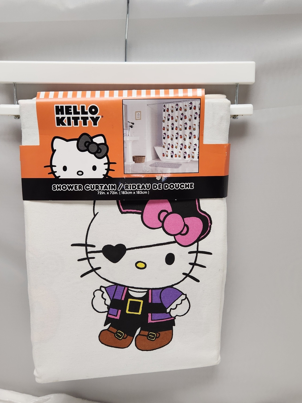 Hello Kitty Halloween Pink & Purple Character Shower Curtain